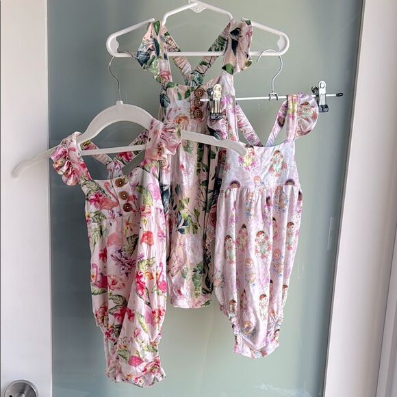 3 Posh Peanut Bubble Rompers - Picture 1 of 9